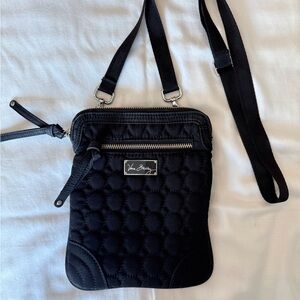 Vera Bradley Quilted Black Crossbody Bag with Adjustable Strap
